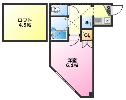 プリムールＮＩＢの間取り|ロフト付☆ブレーメン商店街沿い☆