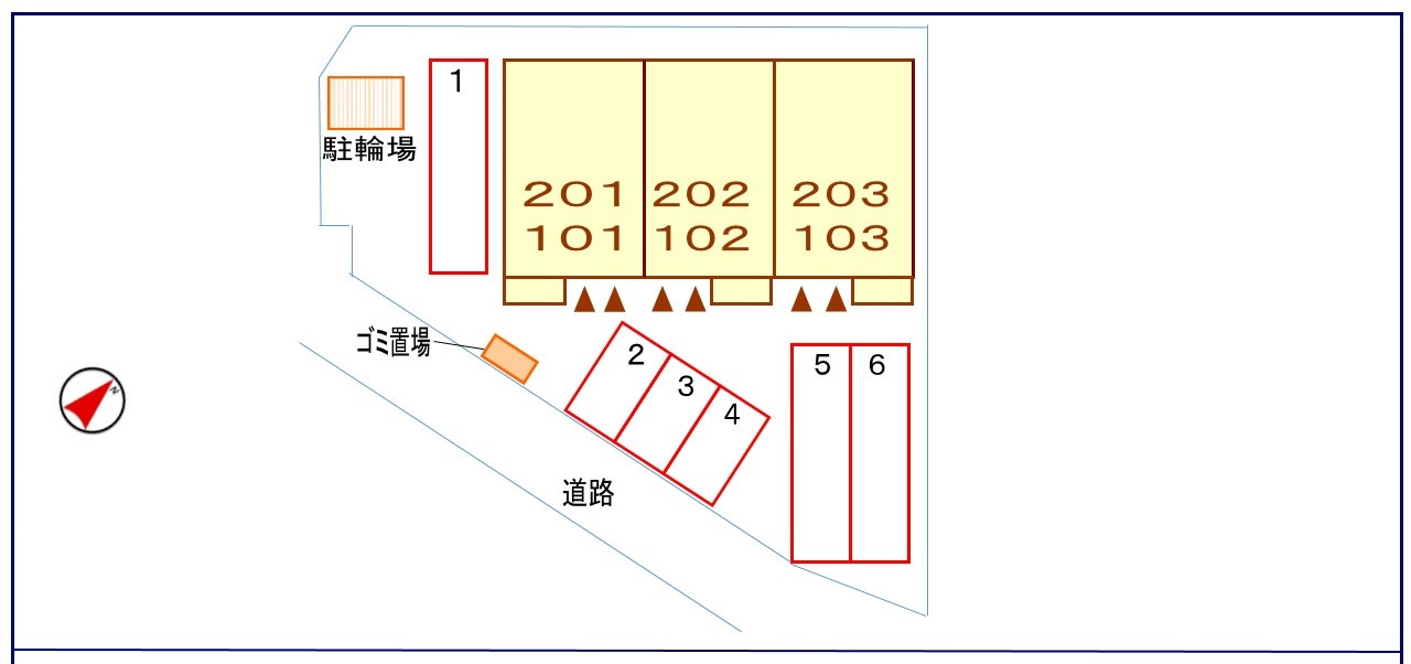 フィオーレ・Ｍの区画図|駐車場