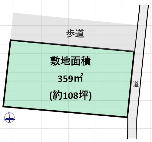 【土地図】 | 水戸市大塚町　土地　108坪 | 100坪以上ある為、建築物に困りません