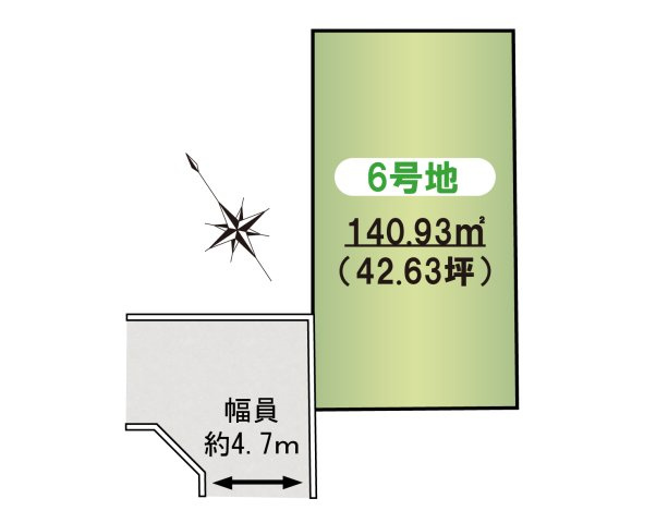 阪南市尾崎町４丁目　建築条件無し土地分譲の土地図|都市ガス　公共下水　引き込み済