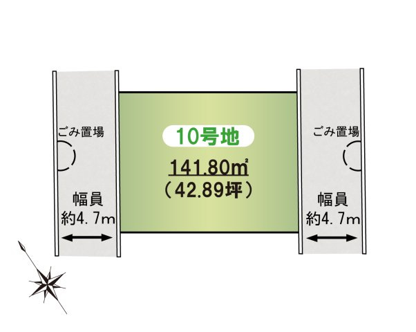 阪南市尾崎町４丁目　建築条件無し土地分譲の土地図