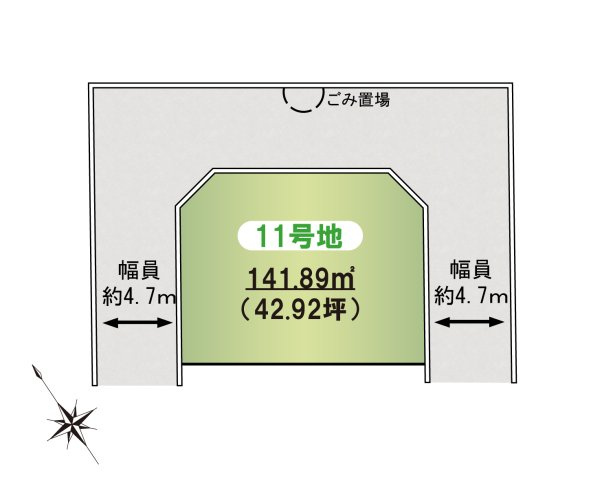 阪南市尾崎町４丁目　建築条件無し土地分譲の土地図|都市ガス　公共下水引き込み済