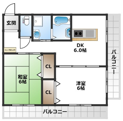 【間取り】 | 桜塚アイマンション