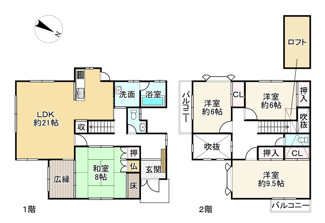 【間取り】 | 近江八幡市安土町常楽寺　中古戸建