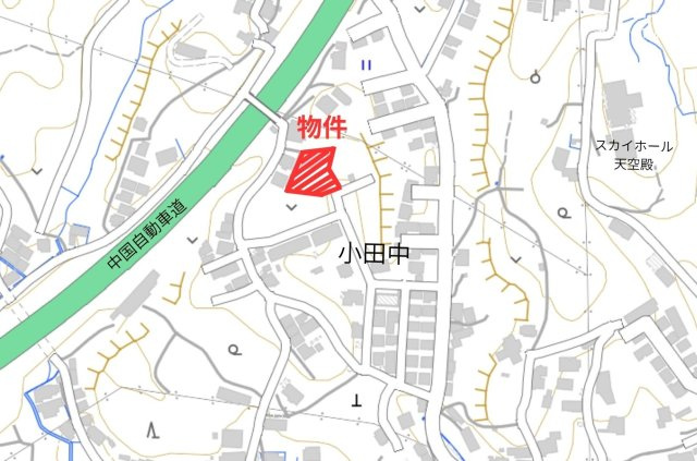 津山市小田中　売地274坪の地図