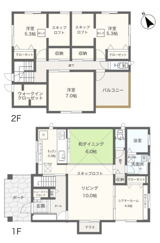 【間取り】 | 宮城県白石市旭町　中古戸建 | 2680万円、4LDK、土地面積193.79m2、建物面積115.1m2