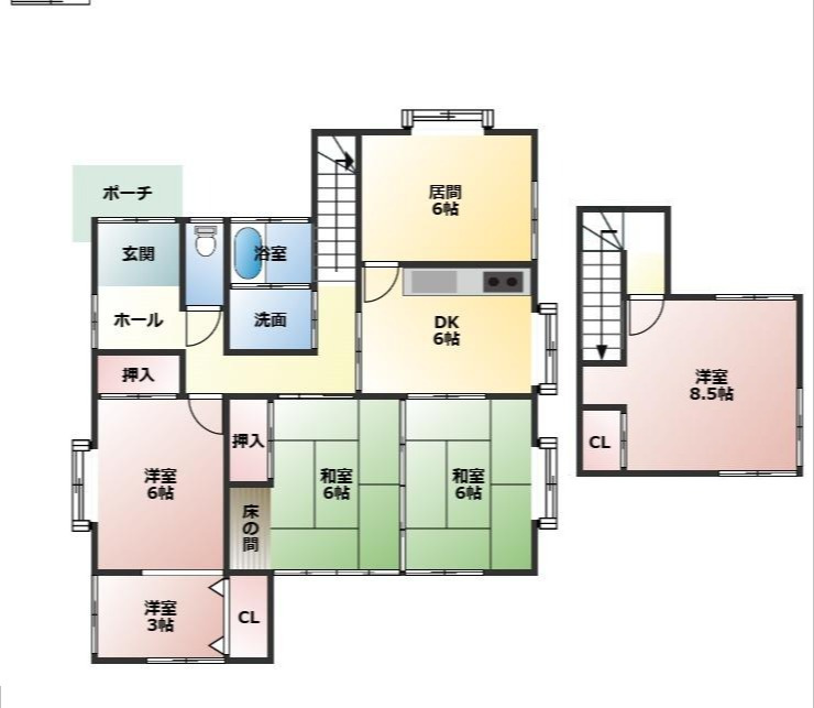 都城市早水町の中古一戸建の間取り