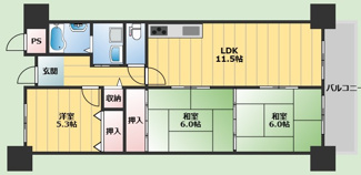 【間取り】 | 松嶌マンション西緑丘