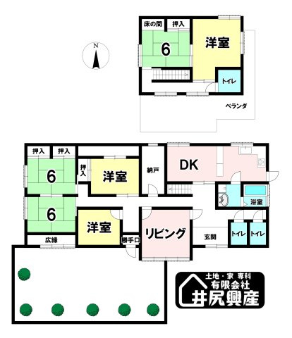 紀の川市西大井　中古戸建の間取り