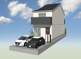 【外観パース】 | 右京区太秦青木元町　建築条件付 | 1号地外観イメージパース