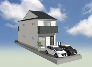 【外観パース】 | 右京区太秦青木元町　建築条件付 | 1号地外観イメージパース