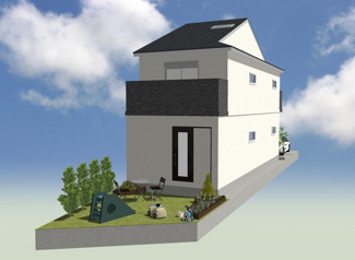 【外観パース】 | 右京区太秦青木元町　建築条件付 | 1号地外観イメージパース