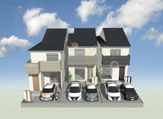 【外観】 | 右京区太秦青木元町　建築条件付 | 3区画外観イメージパース