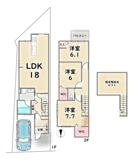 【区画図】 | 右京区太秦青木元町　建築条件付 | 《1号地》土地価格：条件無3100万円、条件付2400万円　土地面積：108.22平米
《3号地》土地価格：条件無2200万円、条件付1900万円　土地面積：78.13平米