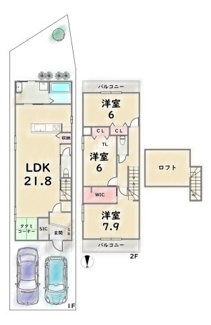 【土地図】 | 右京区太秦青木元町　建築条件付 | 《1号地》建物価格：2024万円　延床面積：99.16平米（1F:52.62平米　2F:46.53平米）