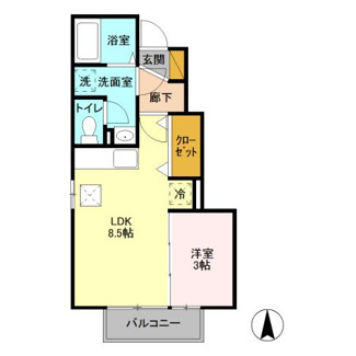 【間取り】 | エスポワール海都　Ａ