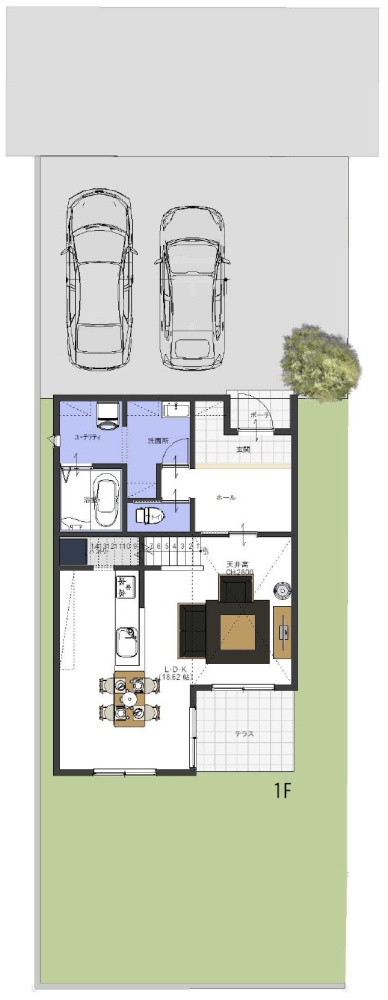御影山手4丁目 売土地 1号地の参考プラン|間取図 1F
