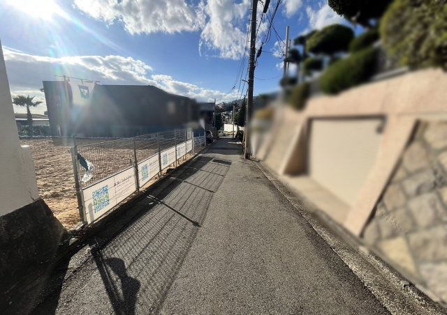 御影山手4丁目 売土地 1号地の前面道路含む現地写真