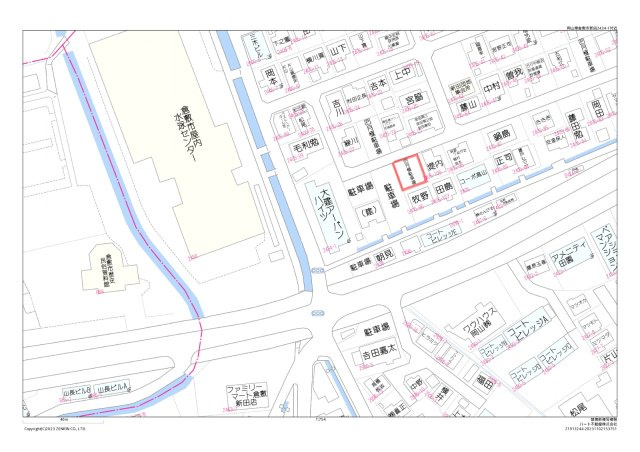 新田月極駐車場の地図