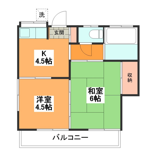 【間取り】 | 柊荘 | 2K