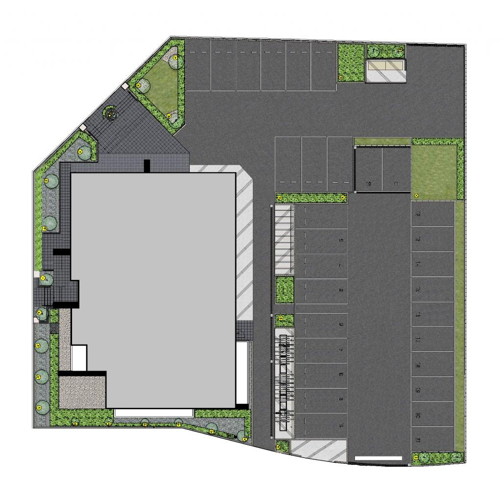 フリージアおおたかの森 の駐車場