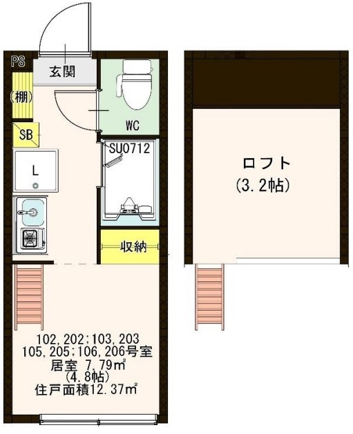 杉並区阿佐谷北１丁目のアパートの間取り