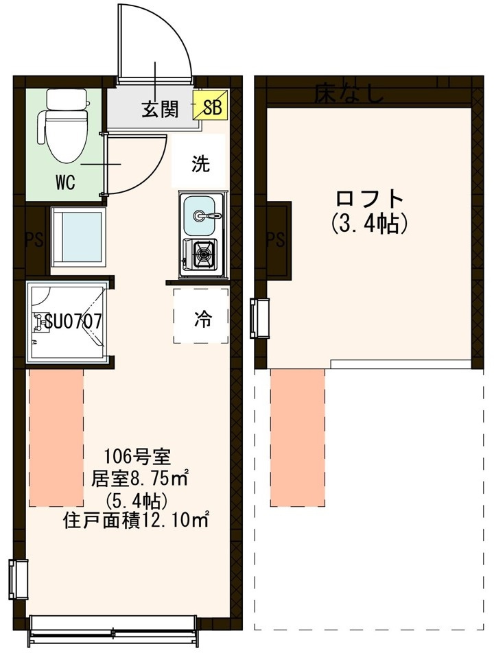 練馬区上石神井２丁目のアパートの間取り