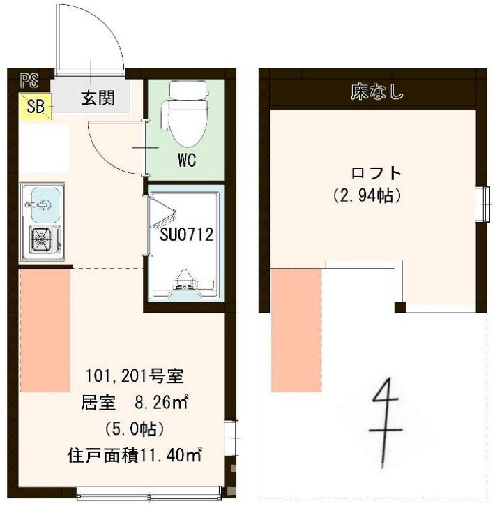 江戸川区南小岩７丁目のアパートの間取り