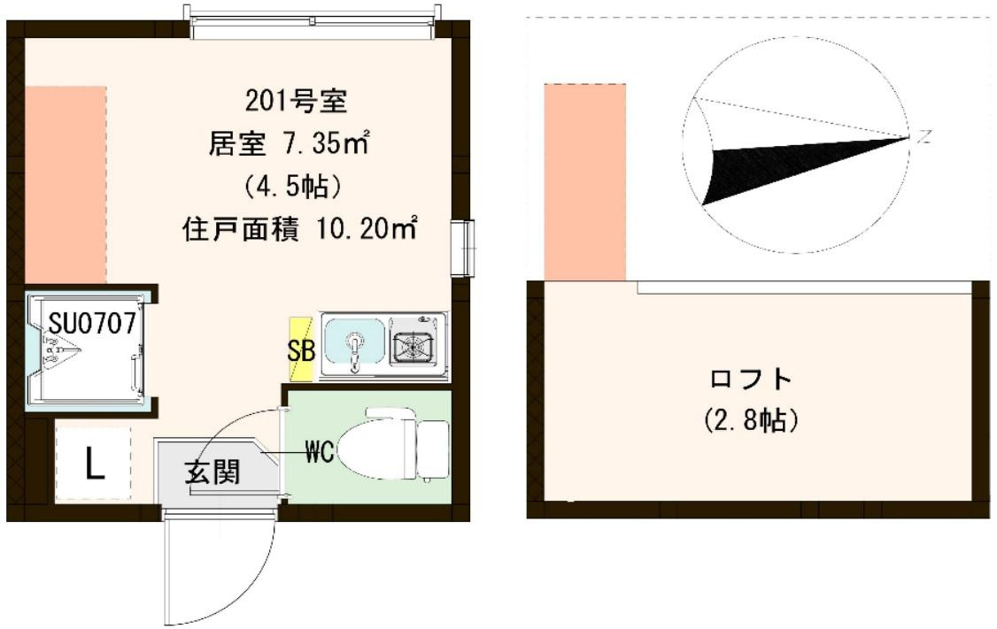 新宿区高田馬場３丁目のアパートの間取り