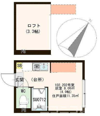 豊島区上池袋３丁目のアパートの間取り