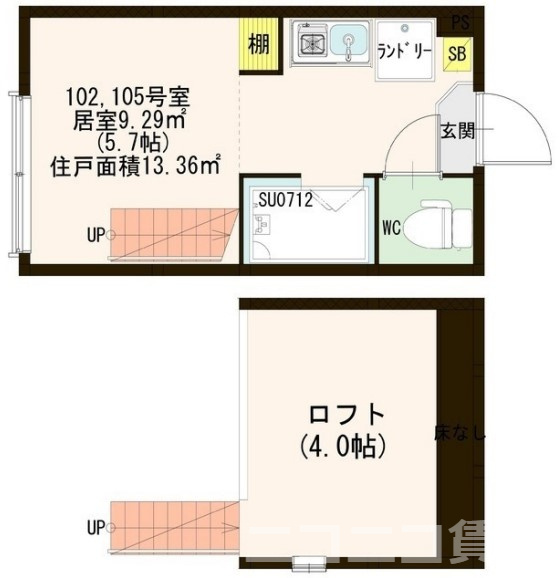 横浜市神奈川区白幡上町のアパートの間取り