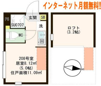 荒川区荒川６丁目のアパートの間取り