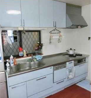 灰塚１丁目　中古一戸建てのキッチン|システムキッチン　食器洗い乾燥機付き
■物件内覧・資金計画相談・住宅ローン相談、リフォーム相談、お問合せ受付中■
※当日・翌日のご内覧、ご相談はお電話でのお問合せがスムーズです！