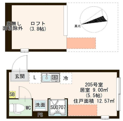 足立区柳原２丁目のアパートの間取り