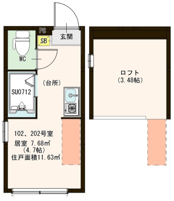 江戸川区平井１丁目のアパートの間取り