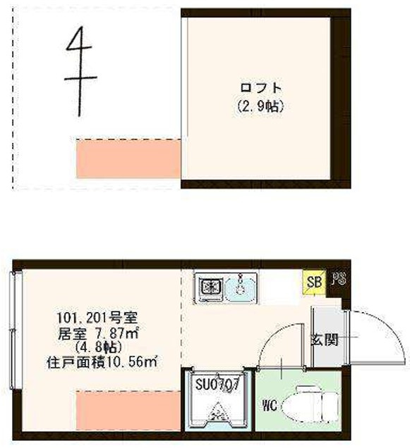 豊島区長崎２丁目のアパートの間取り
