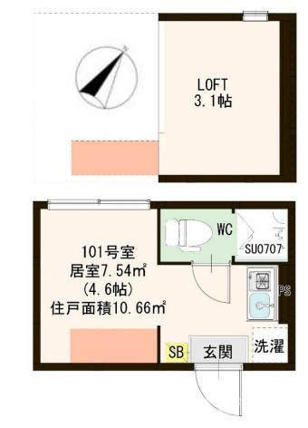 江戸川区南小岩５丁目のアパートの間取り