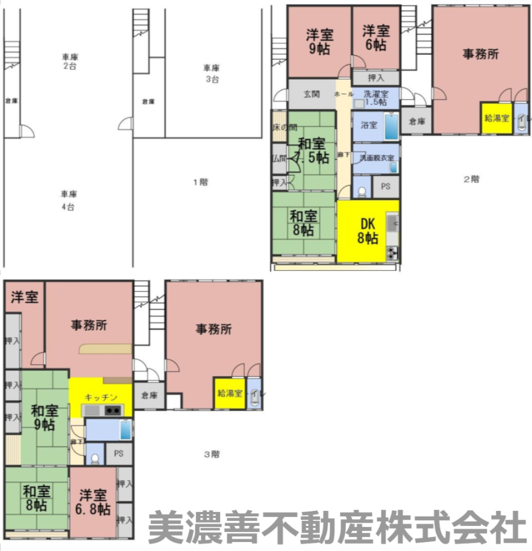 ６４０８３　岐阜市日ノ本町1丁目中古戸建(借地)の間取り