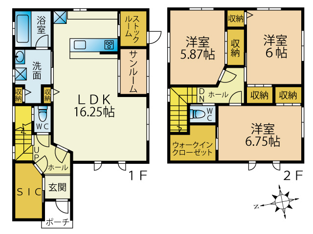 【間取り】 | 【新築建売住宅 】大仙市花館字東石田No4 花館小学校区のオール電化 3LDK