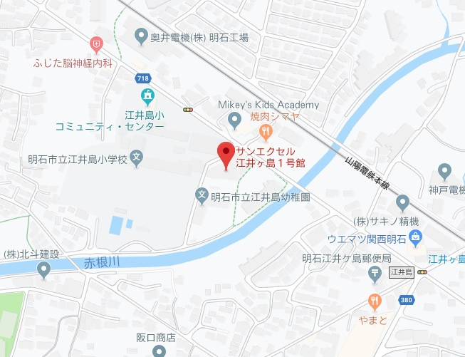 サンエクセル江井ヶ島　4階の地図|小学校、幼稚園近くにありお子様の通学が安心ですね