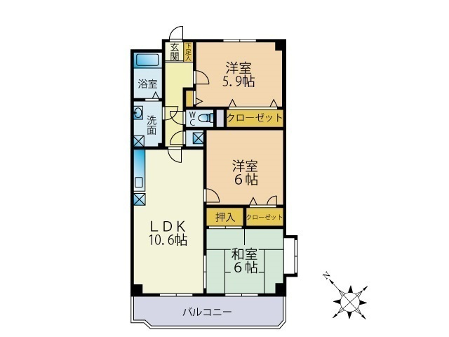 【間取り】 | コンフォート香椎東 | 現況優先。