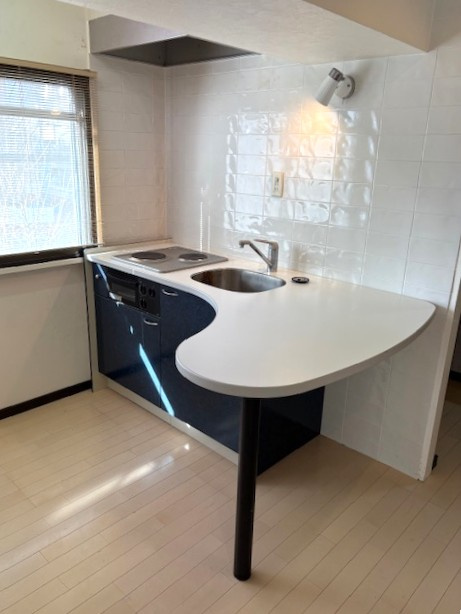 ◆駅まで徒歩４分◆２００７年３月室内リフォーム歴ありで美室◆開放感のある１ＬＤＫ◆コーポ円座のキッチン|キッチン