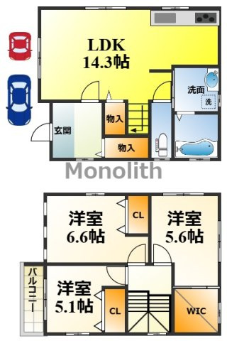 フジパレス戸建賃貸鳳西町3丁の間取り