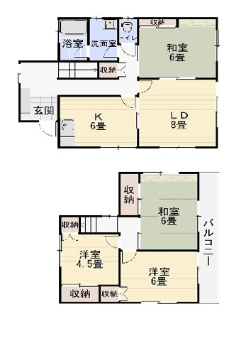 紀の川市桃山町最上・中古戸建・54627の間取り