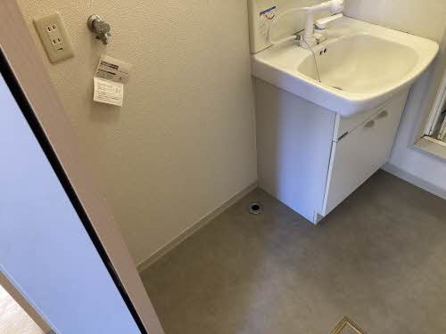 熊本市東区長嶺東８丁目のアパートの洗面所