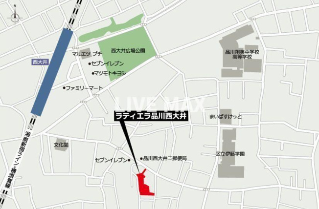 【地図】ラティエラ品川西大井