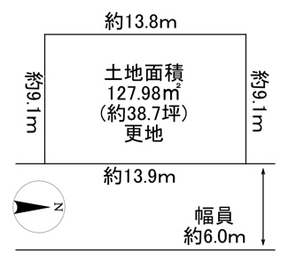 【土地図】 | 川西市清和台東2丁目　34号地　建築条件無土地