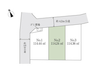 新座市畑中3丁目　建築条件無売地　全3区画　（丸井志木店）の画像