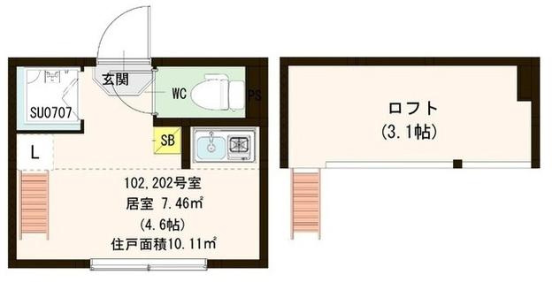 新宿区中落合３丁目のアパートの間取り