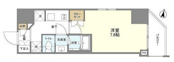 ドゥーエ東大前の間取り|1K